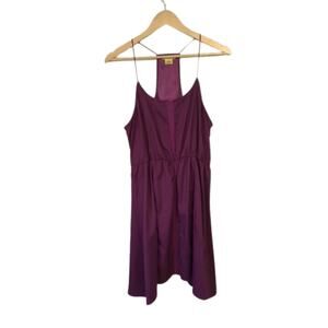 HAWKS Pullover Halter Spaghetti Straps Purple Mini Dress | L